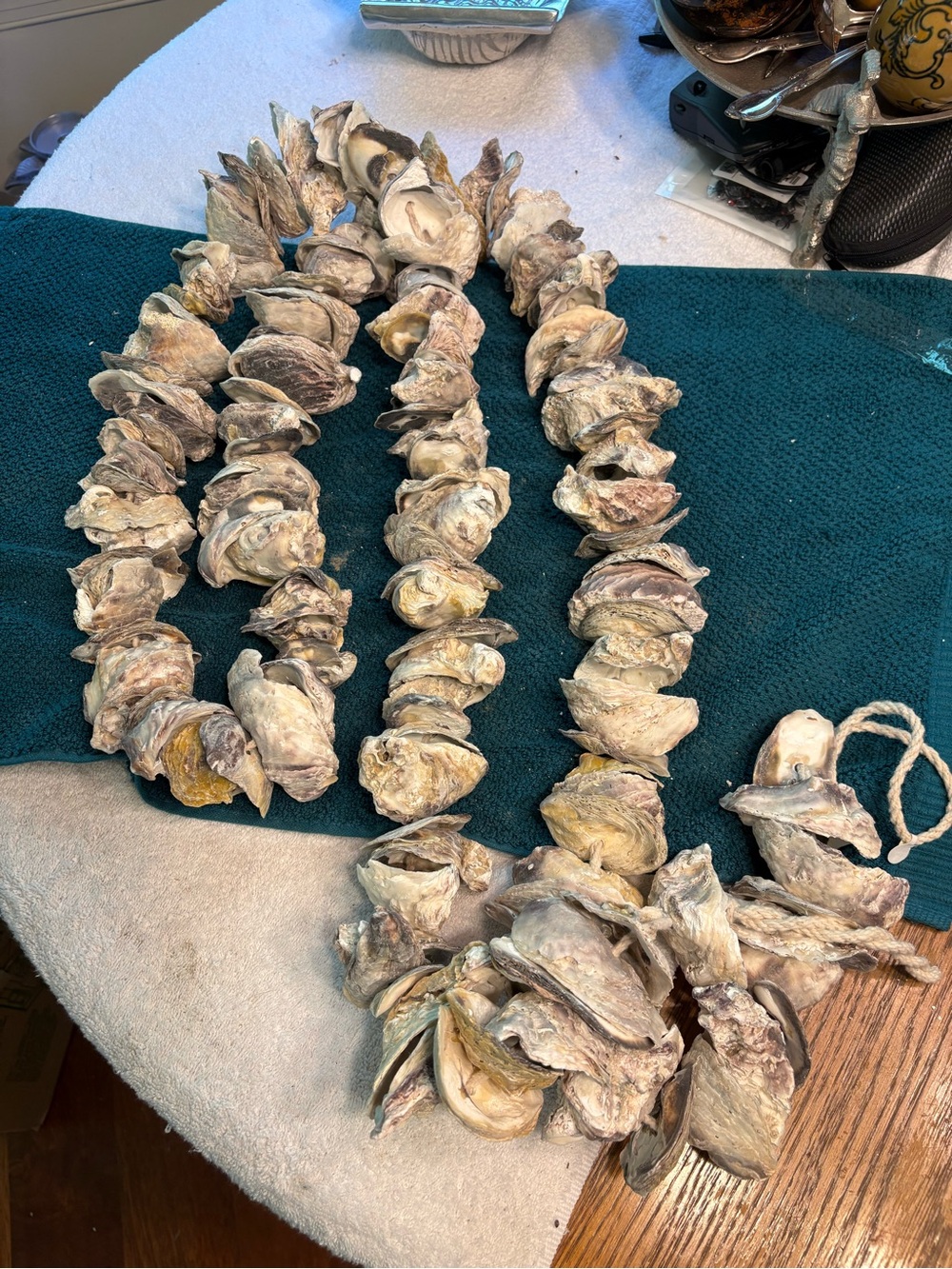 Pottery Barn Natural Oyster Shell 8’ Garland / Table Runner